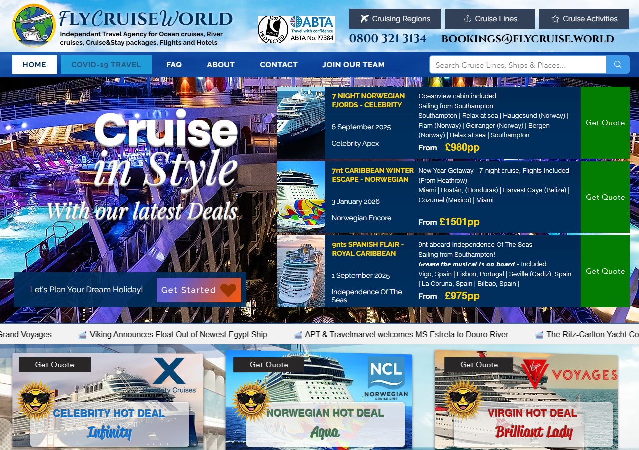 Visit Fly Cruise World's New Website
